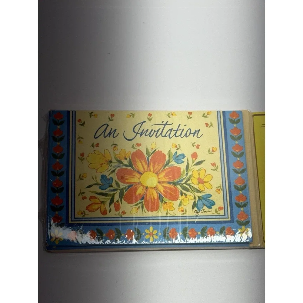Vintage Hallmark All Occasion‎ Invitations Floral Oleg Cassini Sealed NOS 8-pack